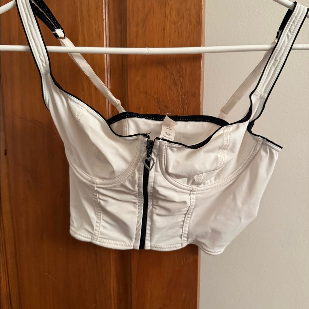 Victoria's Secret Cream Bustier with Black Trim